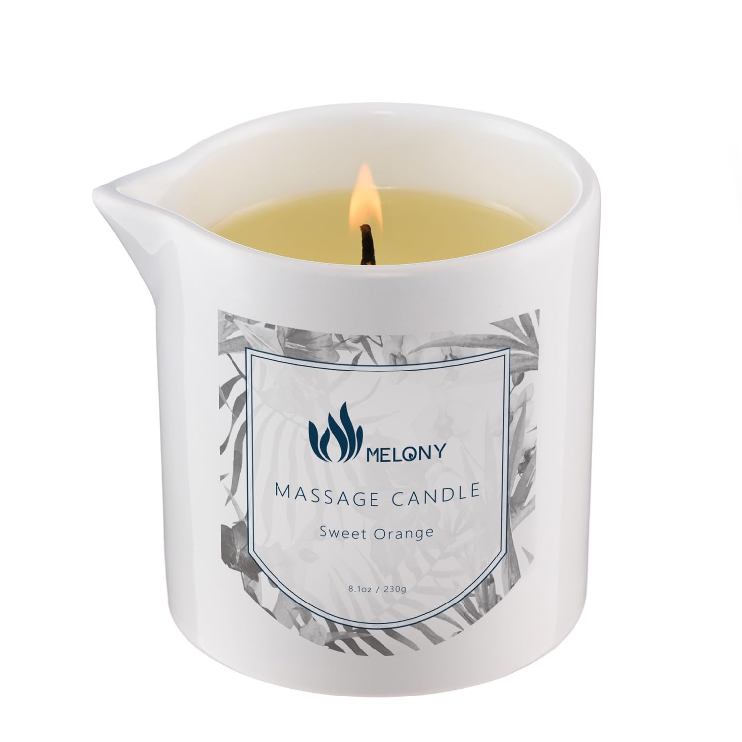 MELONY Luxe Soy Massage Oil Candle | 8.1Oz | Ultimate Skin Softening Candle | Sweet Orange