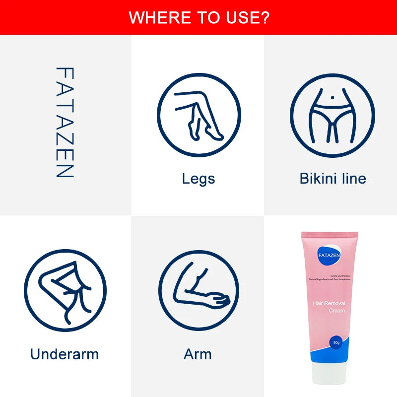 Fatazen Organic Hair Removal Cream – Fast & Gentle (5 Min)