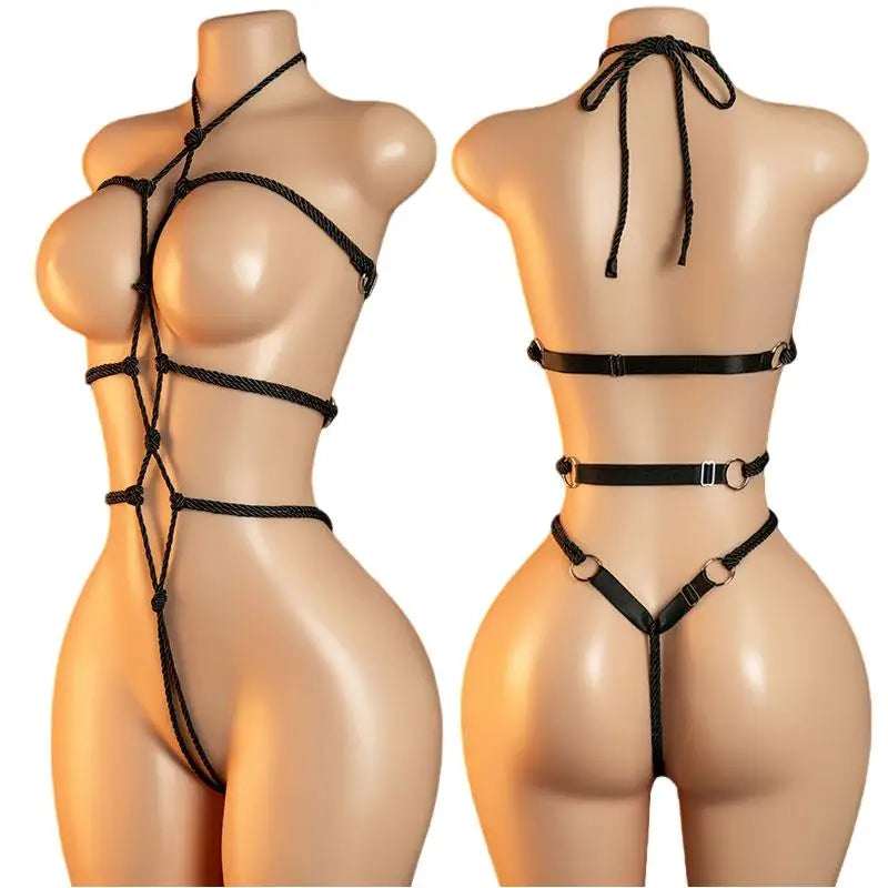 Fishnet Crotchless Bodysuit — Bondage Lingerie for Couples