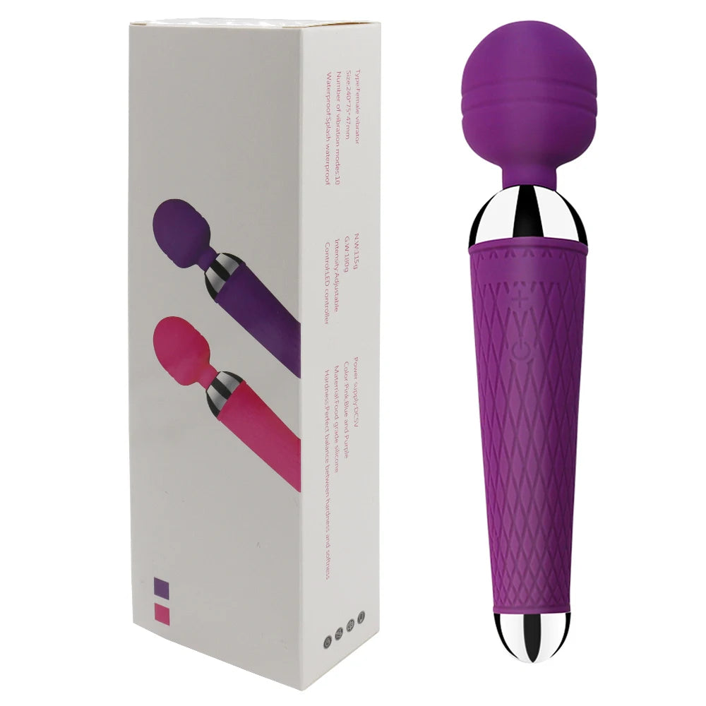 Magic Wand Clitoris Vibrator Massager – USB Rechargeable AV Wand