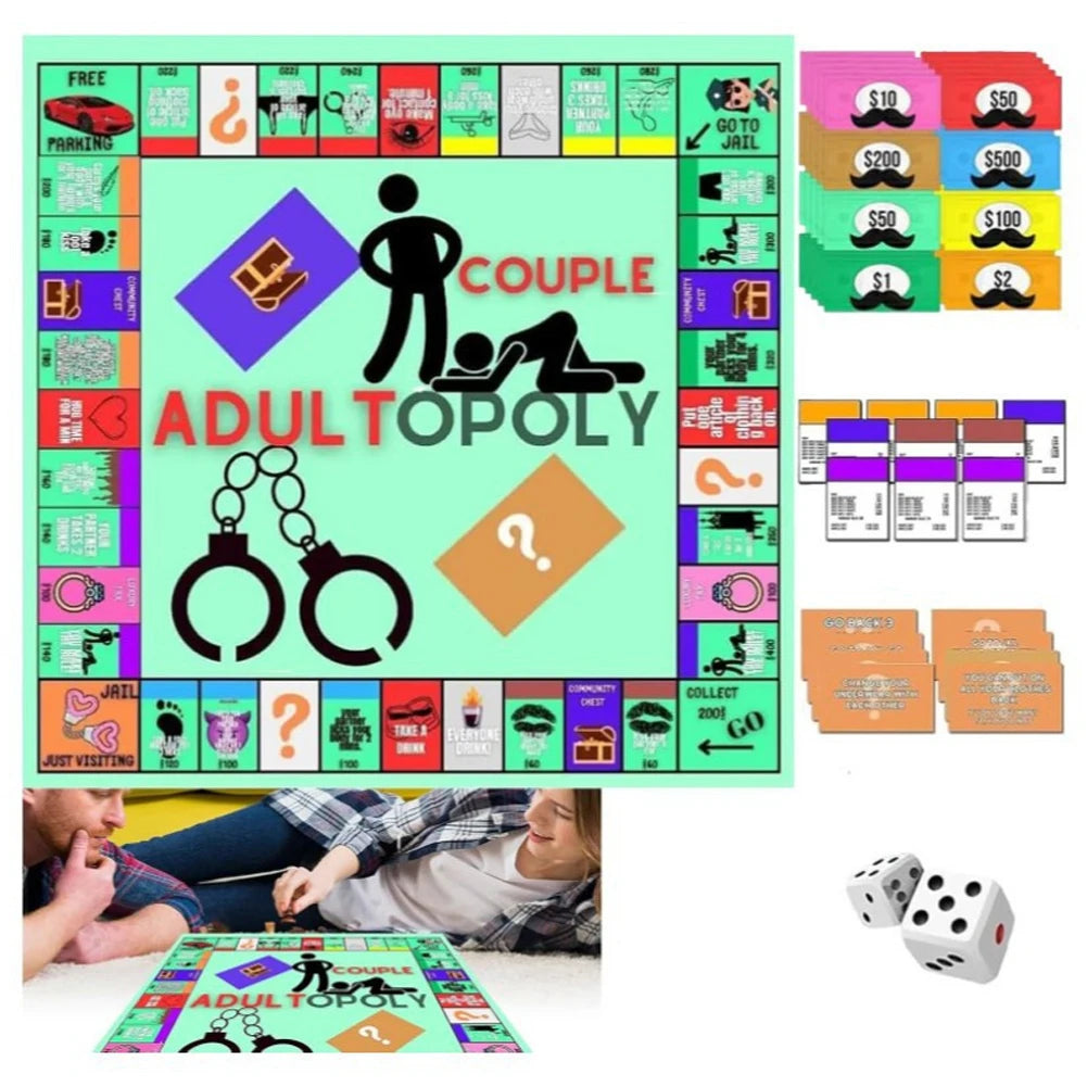 Couple Board Game Adultopoly Board Game Couple Board Game Entertainment Board Cards Games Couples Outdoor Portable Game ﻿Gifts