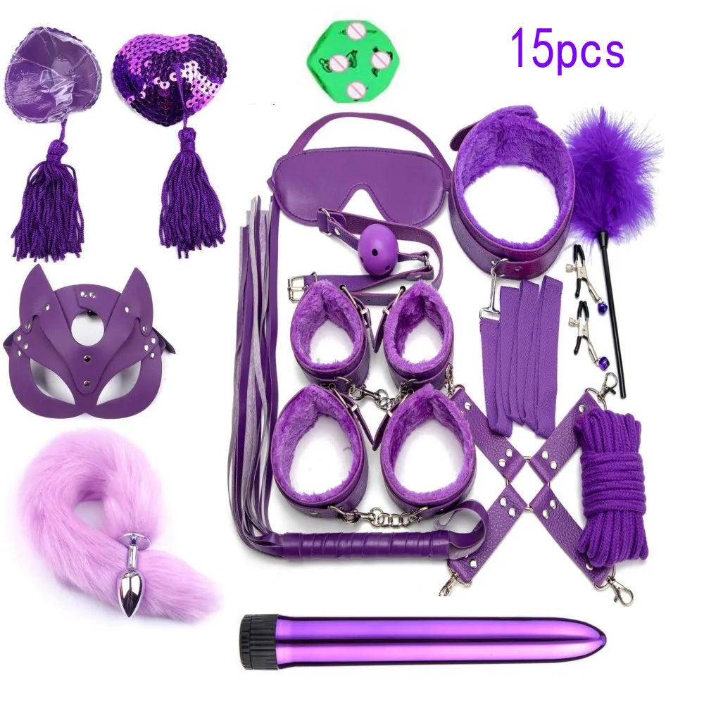 BDSM Bondage Kit for Couples – 14-Piece Restraint Set