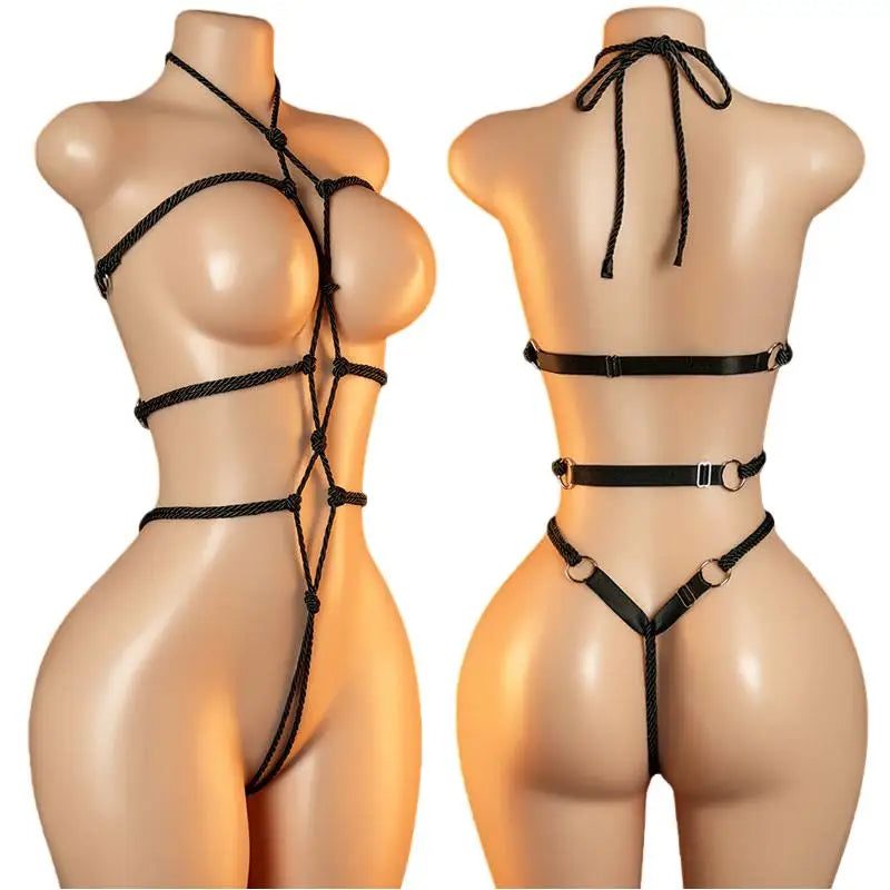 Fishnet Crotchless Bodysuit — Bondage Lingerie for Couples