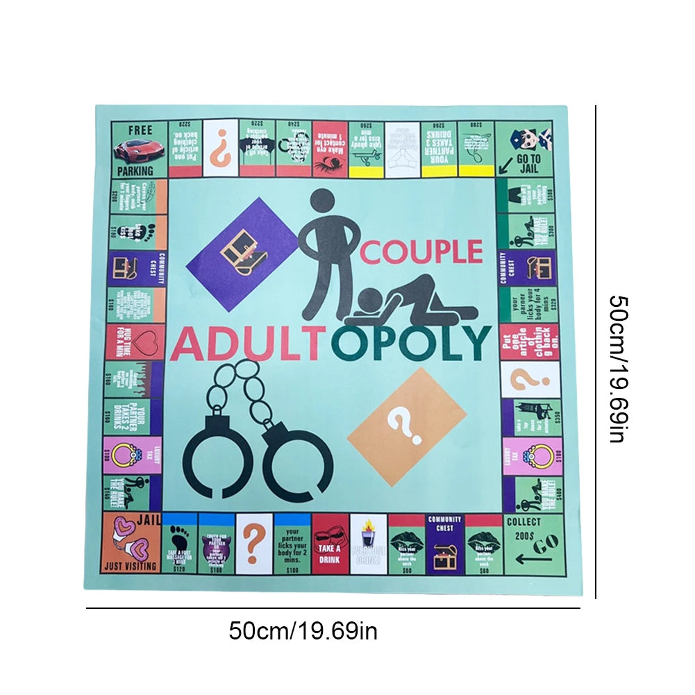 Couple Board Game Adultopoly Board Game Couple Board Game Entertainment Board Cards Games Couples Outdoor Portable Game ﻿Gifts