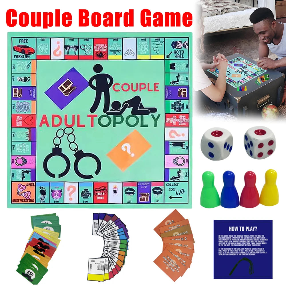Couple Board Game Adultopoly Board Game Couple Board Game Entertainment Board Cards Games Couples Outdoor Portable Game ﻿Gifts