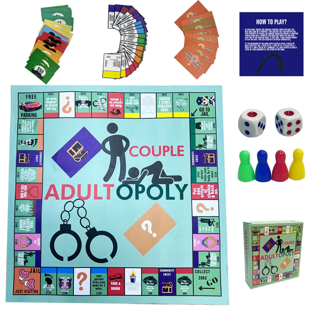 Couple Board Game Adultopoly Board Game Couple Board Game Entertainment Board Cards Games Couples Outdoor Portable Game ﻿Gifts