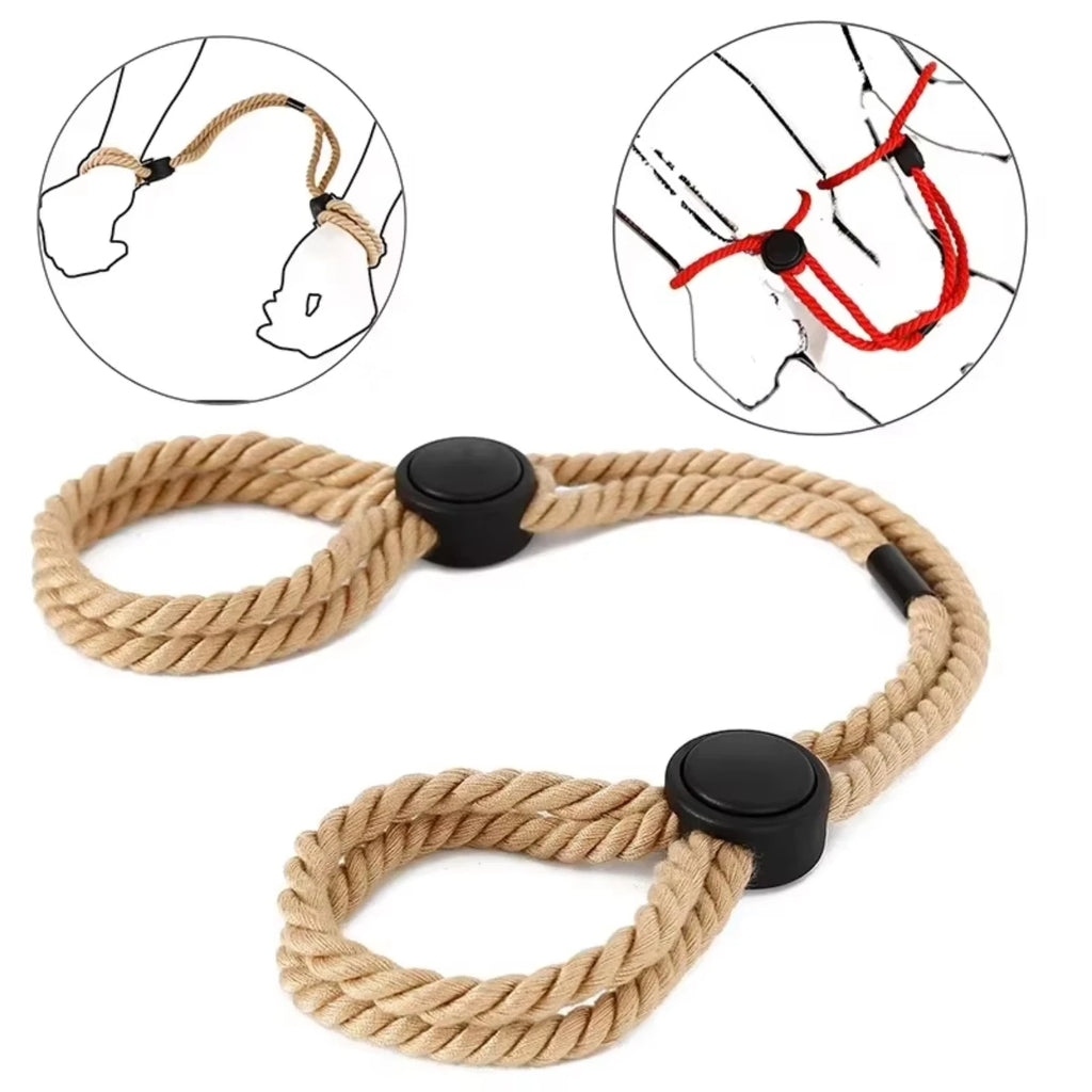 BDSM Adjustable Rope Handcuffs – Fetish Restraints for Couples