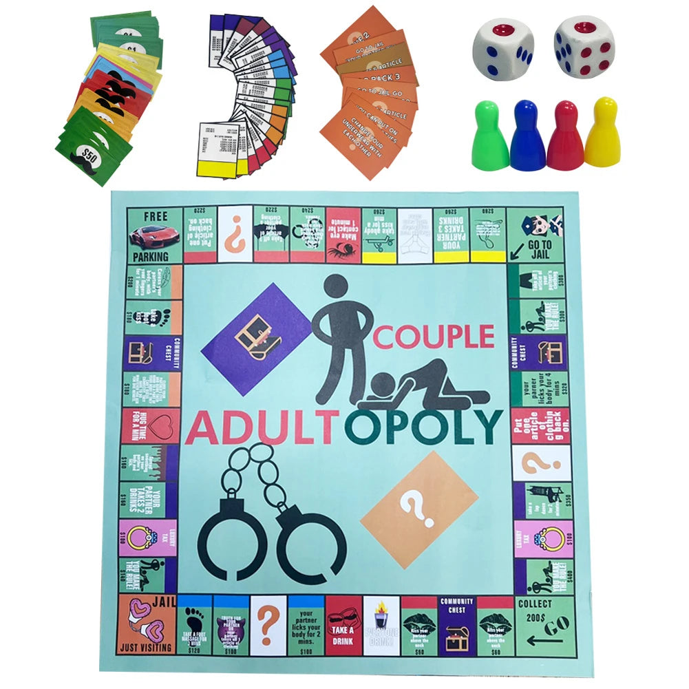 Couple Board Game Adultopoly Board Game Couple Board Game Entertainment Board Cards Games Couples Outdoor Portable Game ﻿Gifts