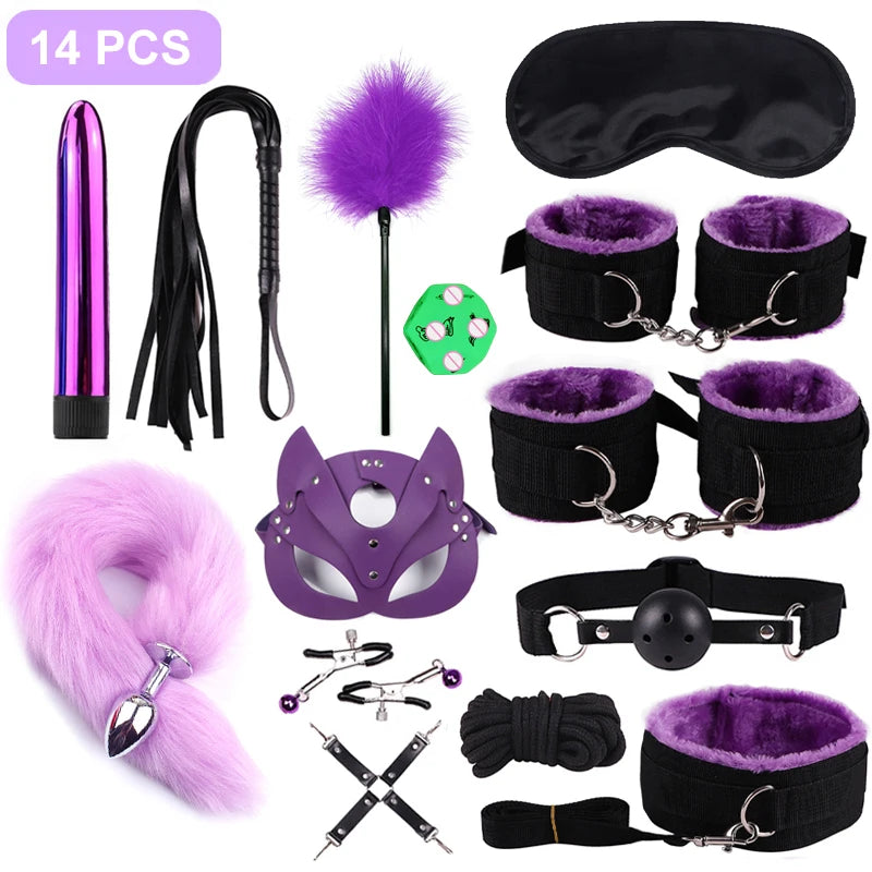 BDSM Bondage Kit for Couples – 14-Piece Restraint Set