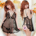 Plus Size Sheer Lace Lingerie Nightgown with Floral Design