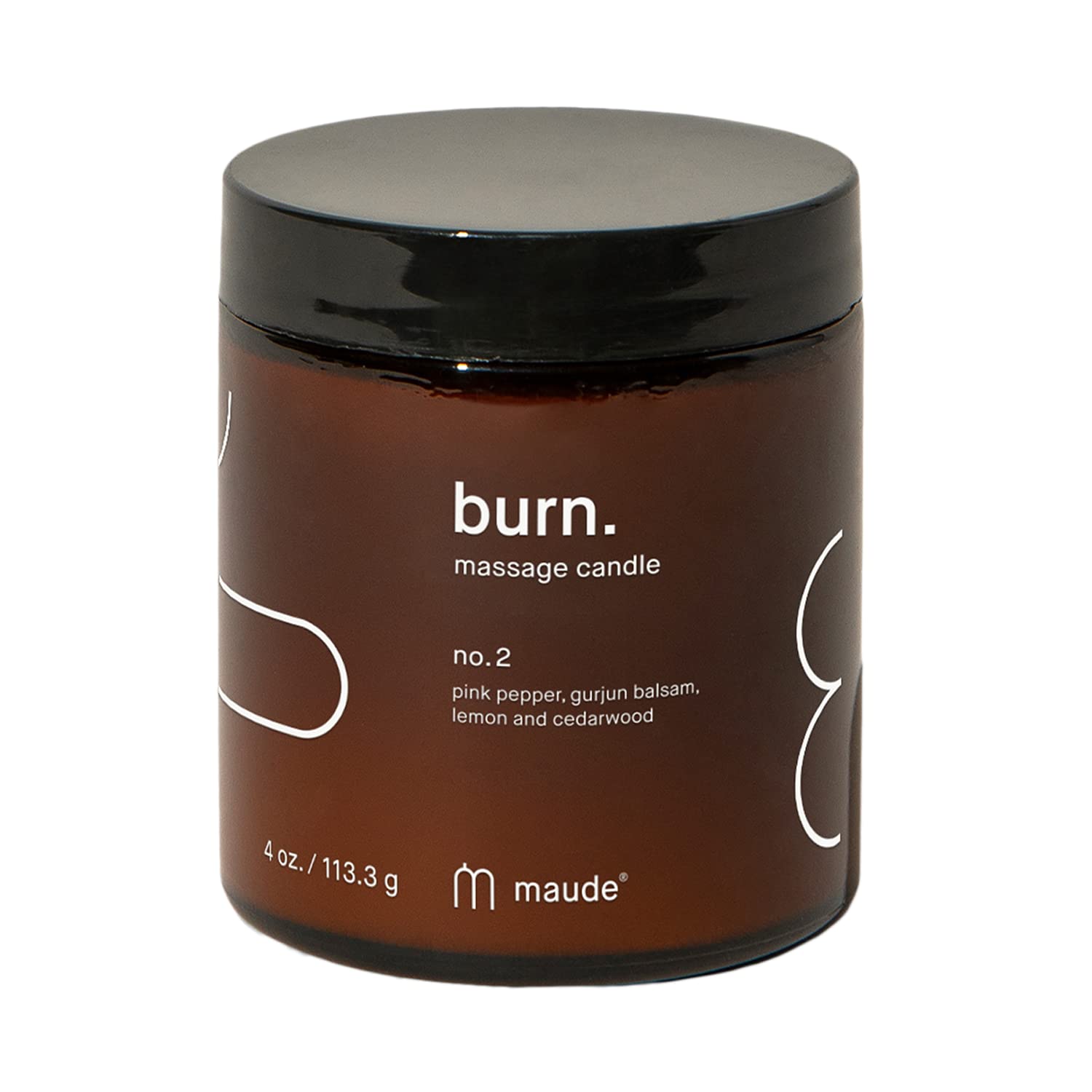 Maude Burn No. 2 - Jojoba Oil Massage Candle with Hydrating Skin-Softening Soybean Oil - Massage Oil Candle with Notes of Lemon Cedarwood + Pink Pepper - Home + Self Care Gifts for Women & Men(4 oz)